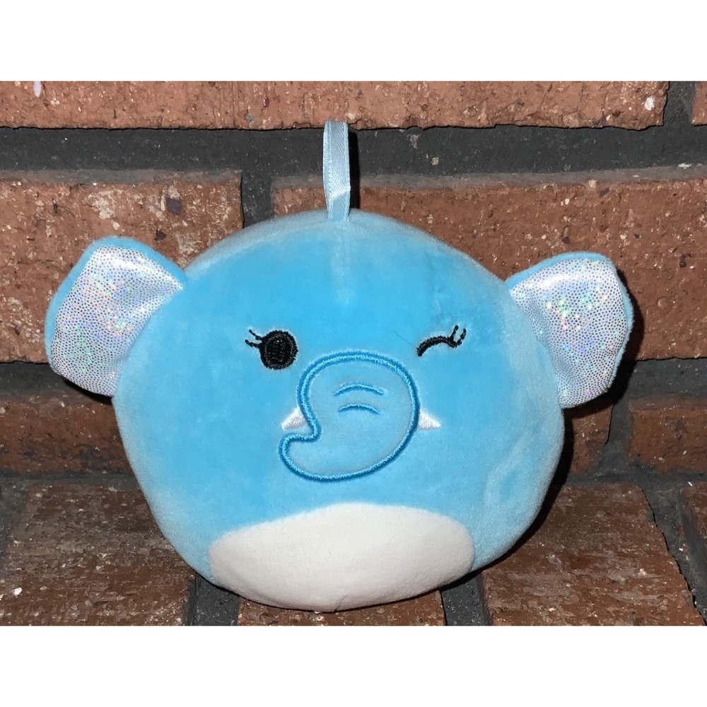 Squishmallows Blue Elephant Mila 4 Inch Plush Winking Glitter Ears Kellytoy